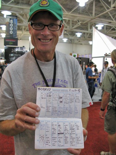 Conrad Anker showing the #512 Rite-in-the-Rain Expedition Journal he helped design.