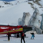 Skiing back to the Turbine Otter after a lap down to Iceberg Lake. Skiing back to the Turbine Otter after a lap down to Iceberg Lake.